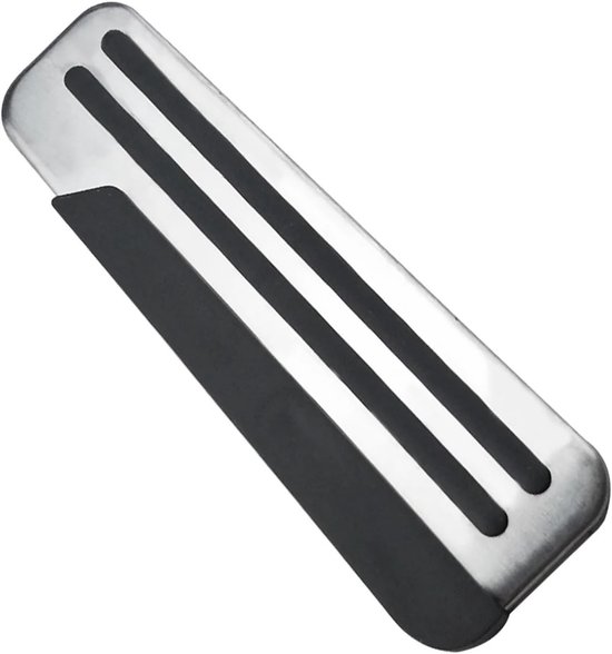 Auto Pedaal Covers - Gas Rem Pedalen - Verbeterde Grip - Roestvrij Staal Rubber - 3 Stuks Set - Zilver — afbeelding 4