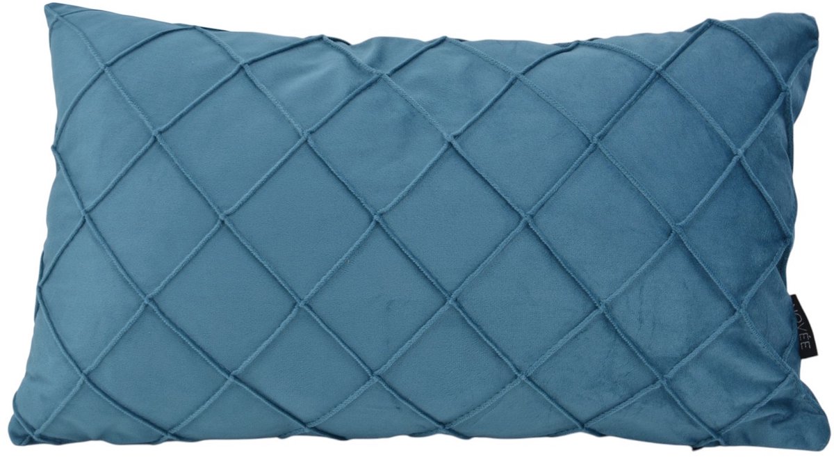 NOVÉE Sierkussen Velvet Cross Petrol | 30x50 cm | Velvet/Polyester