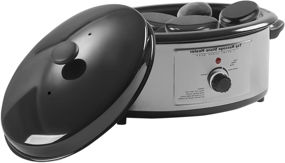 Massage Steen Verwarmer - Hot Stone Apparaat - Professionele Massage - Digitale Temperatuurregeling - 6 Liter Capaciteit - Zwart