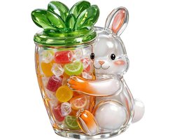 Paas Snoeppot - Konijn Pot - Snack Serveren - Draagbaar Ontwerp - 26 x 18 x 6 cm - Wit