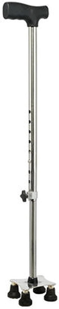 Wandelstok - Loopstok - Veilig Lopen - Ergonomisch Handvat - Verstelbaar 67-86cm - Zilver