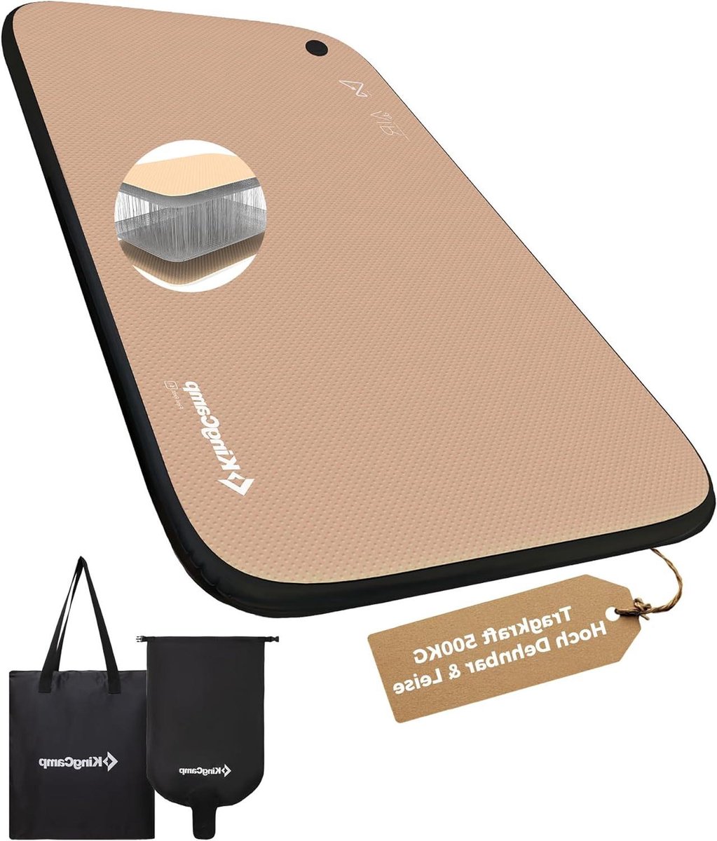 Opblaasbare Slaapmat - Luchtbed Camping - Outdoor Slapen - Hoge Draagkracht 500kg - 200 x 110 cm - Beige