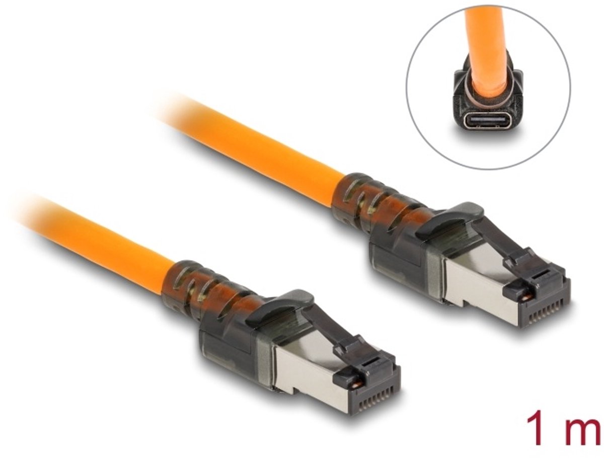 DeLOCK 80405 netwerkkabel Oranje 1 m Cat6a S/FTP (S-STP)