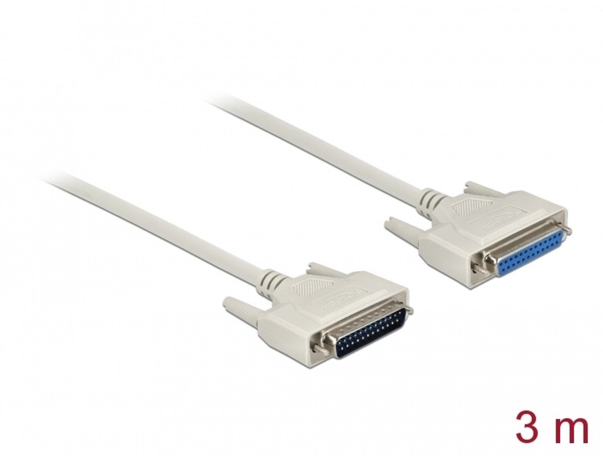 Seriële kabel D-sub 25 mannelijk tot vrouwelijk 3 m