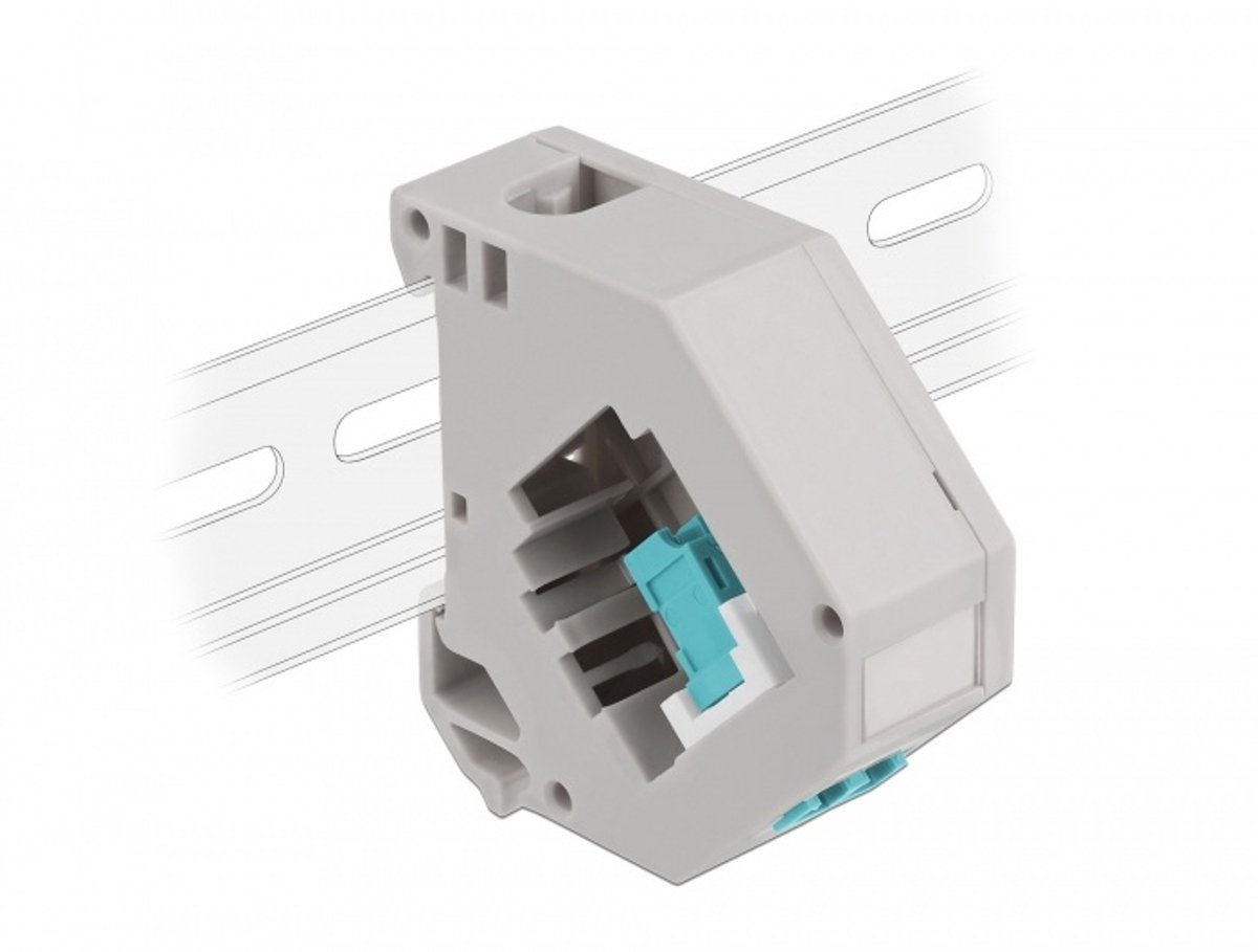 DIN RAIL -adapter met Keystone LC Duplex Vrouw naar LC Duplex vrouwelijke aqua