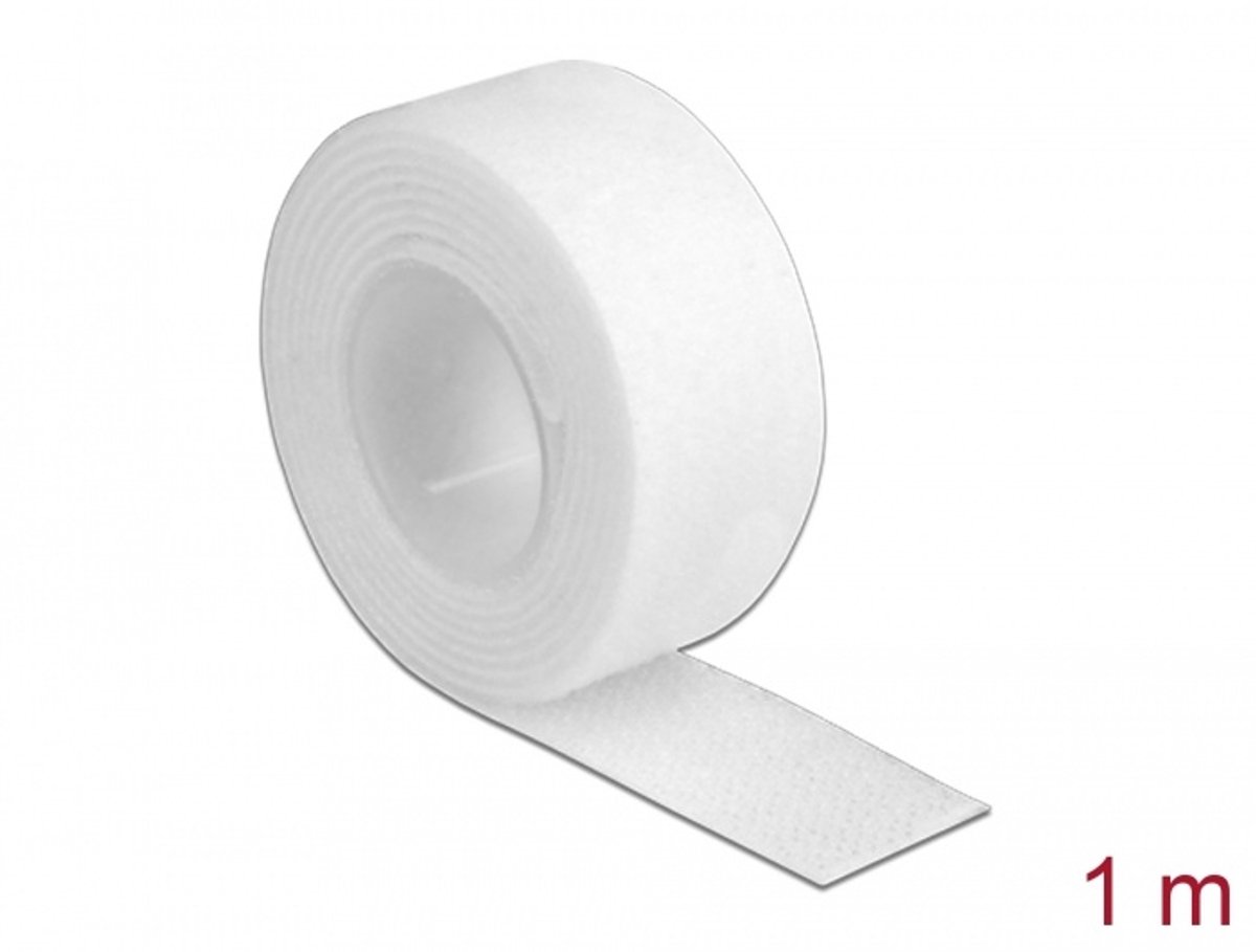 Delock Hook-and-loop tape on roll L 1 m x W 20 mm white