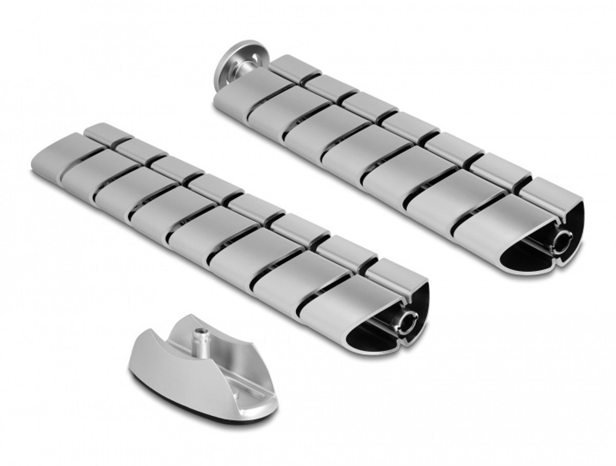Kabelkanaal voor bureau 740 x 75 mm hoogte verstelbaar zilver