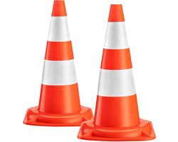 Verkeerskegel Set - Afzetpion Waarschuwingskegel - Veiligheid Markeren - Hoge Zichtbaarheid Reflectie - 50 cm Hoog - Oranje