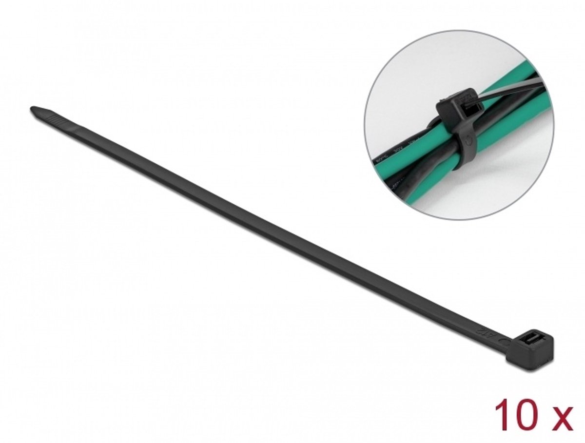 Delock Cable Ties L 800 x W 8.8 mm 10 pieces black