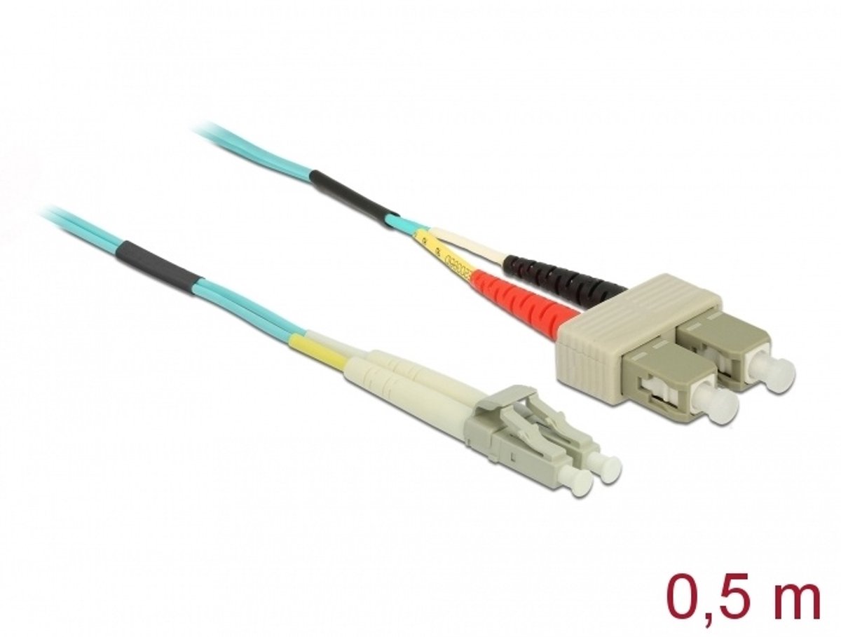 Kabel optische vezel LC tot SC multi-mode OM3 0,5 m
