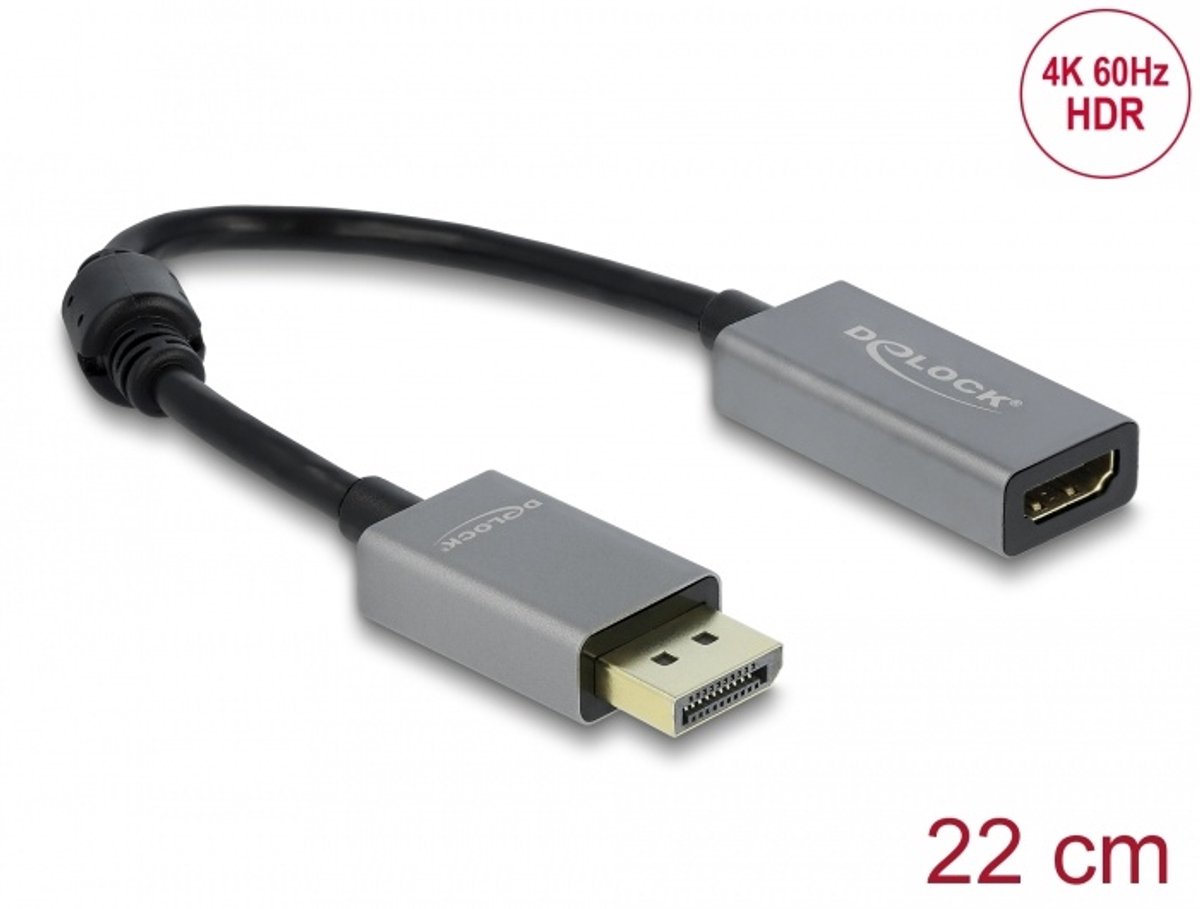 Active DisplayPort 1.4 naar HDMI -adapter 4K 60 Hz (HDR)