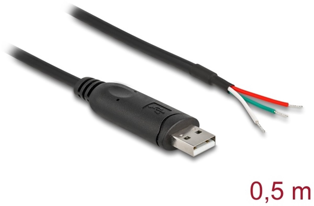 Delock Adapter Cable USB 2.0 Type-A to Serial RS-485 with 3 x open wire ends 0.5 m