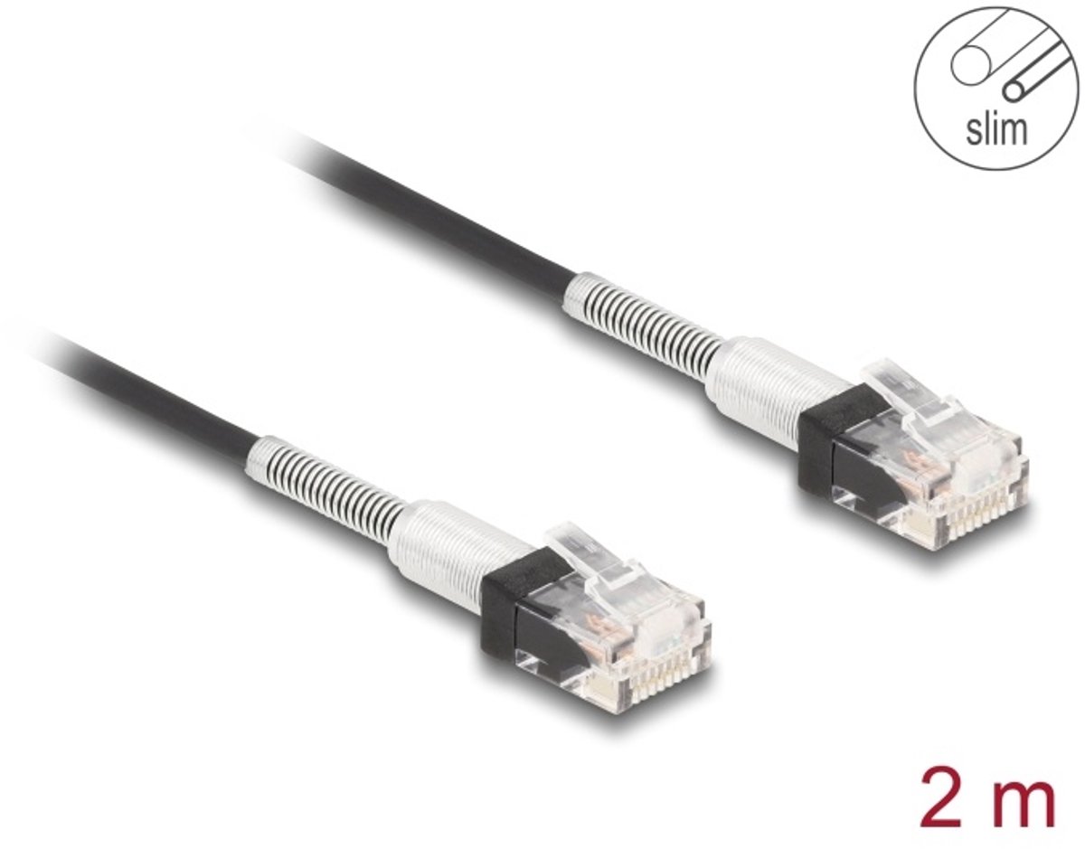 DeLOCK 80390 netwerkkabel Zwart 2 m Cat6a U/UTP (UTP)