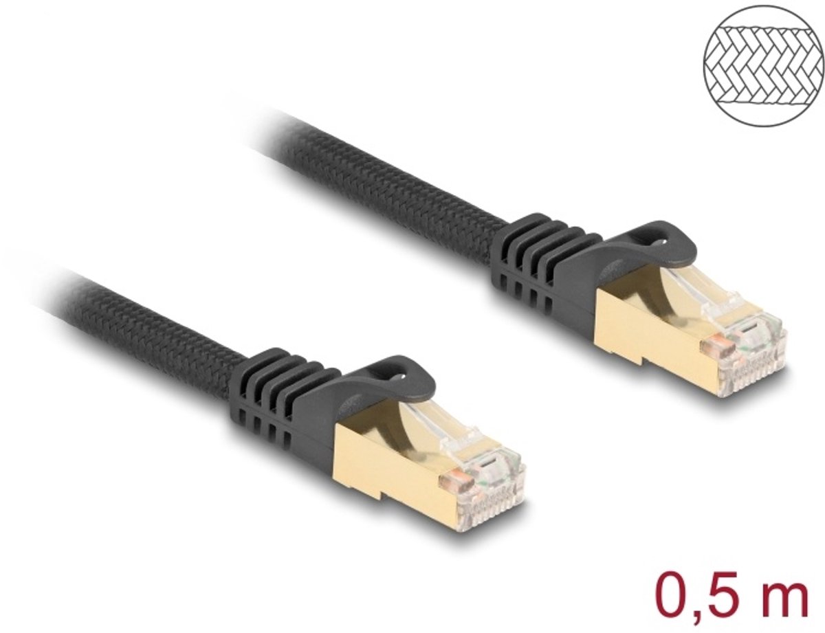 DeLOCK 80316 netwerkkabel Zwart 0,5 m Cat6a S/FTP (S-STP)