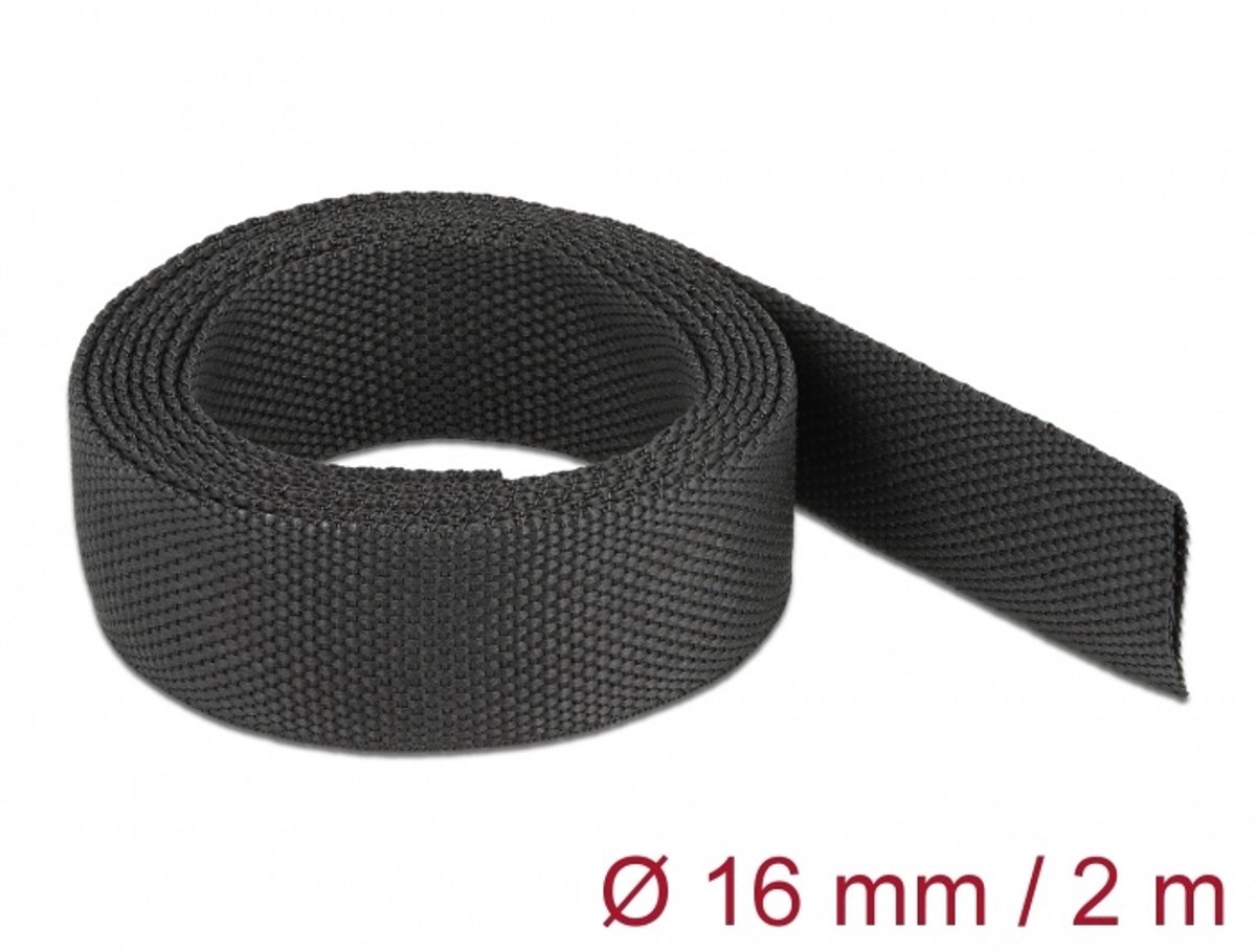 Stof warmte krimpbuis 2 m x 16 mm krimpverhouding 2: 1 zwart