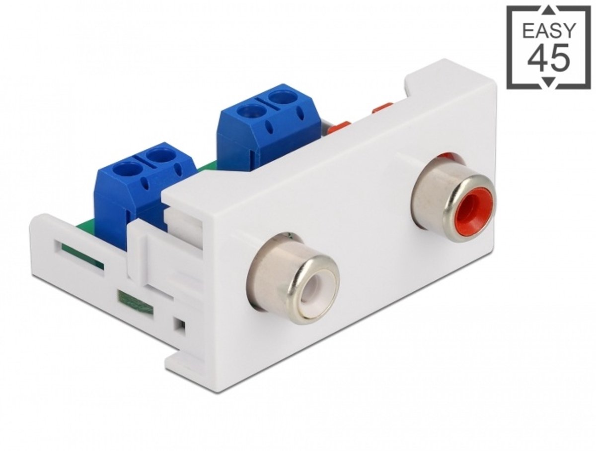 Delock Easy 45 Module 2 x RCA female port 22.5 x 45 mm
