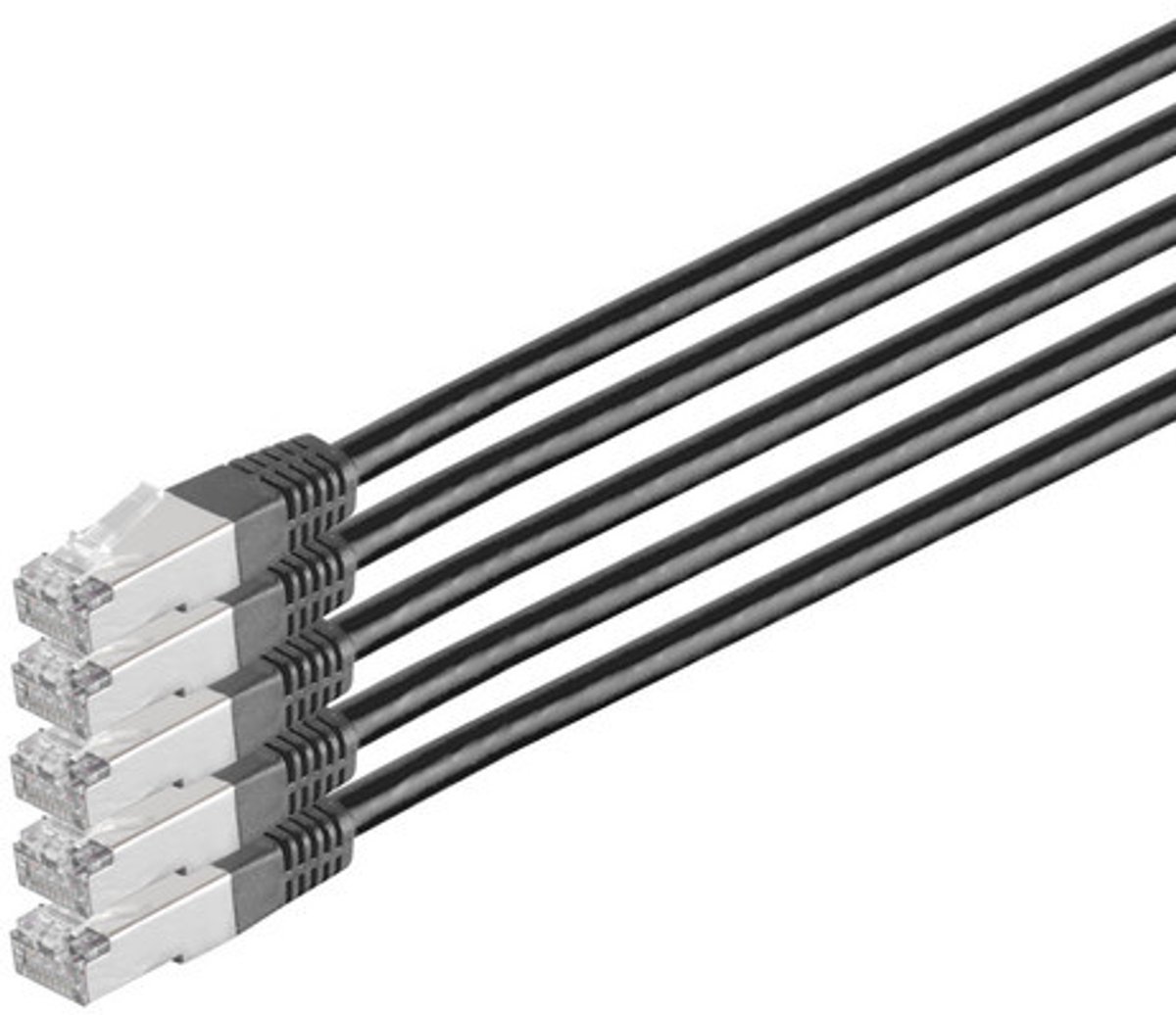 S/CONN Cat.6 S/FTP 0.25 m netwerkkabel Zwart 0,25 m Cat6 S/FTP (S-STP)