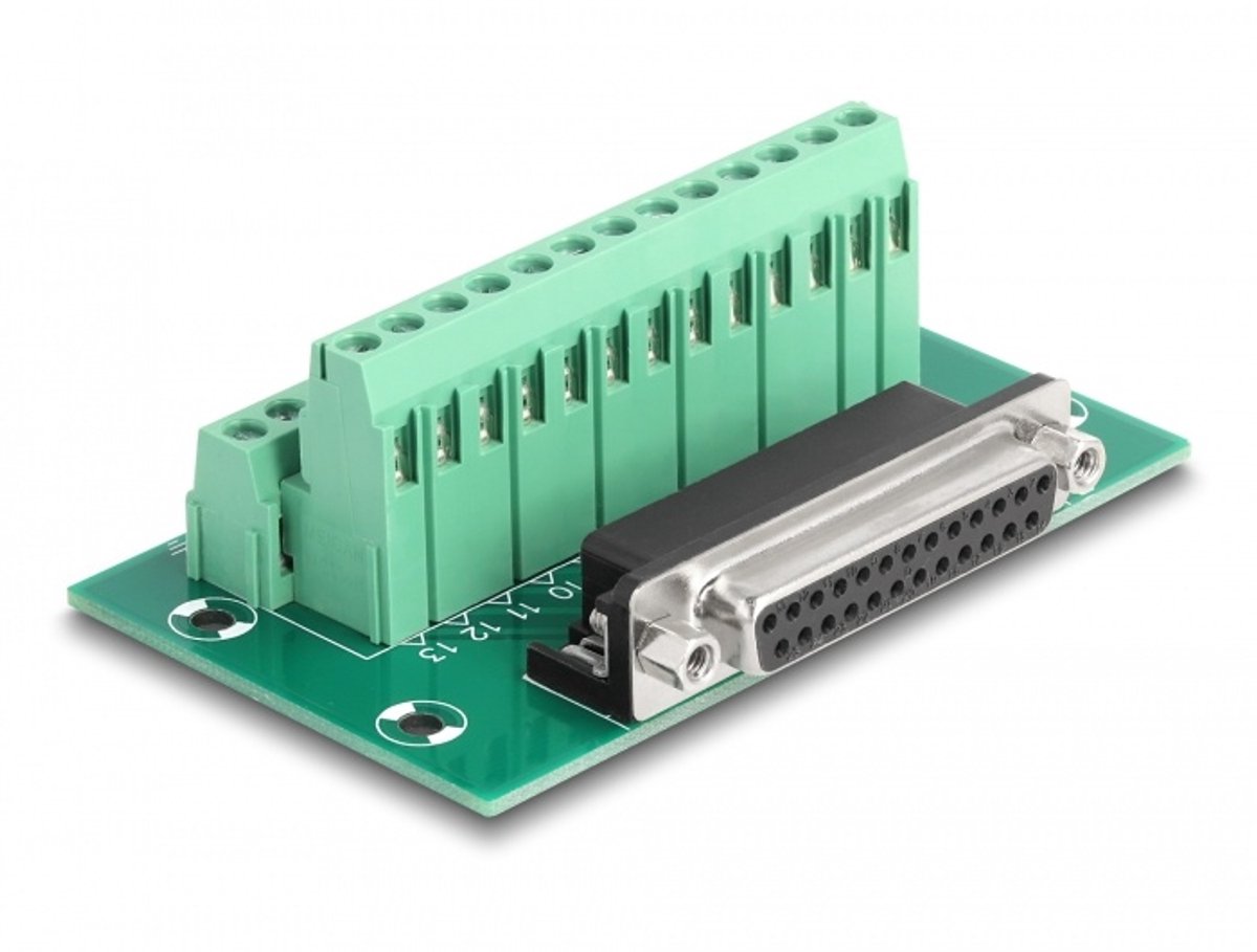 D-sub 25 pin vrouwelijk tot terminalblok voor din-rail