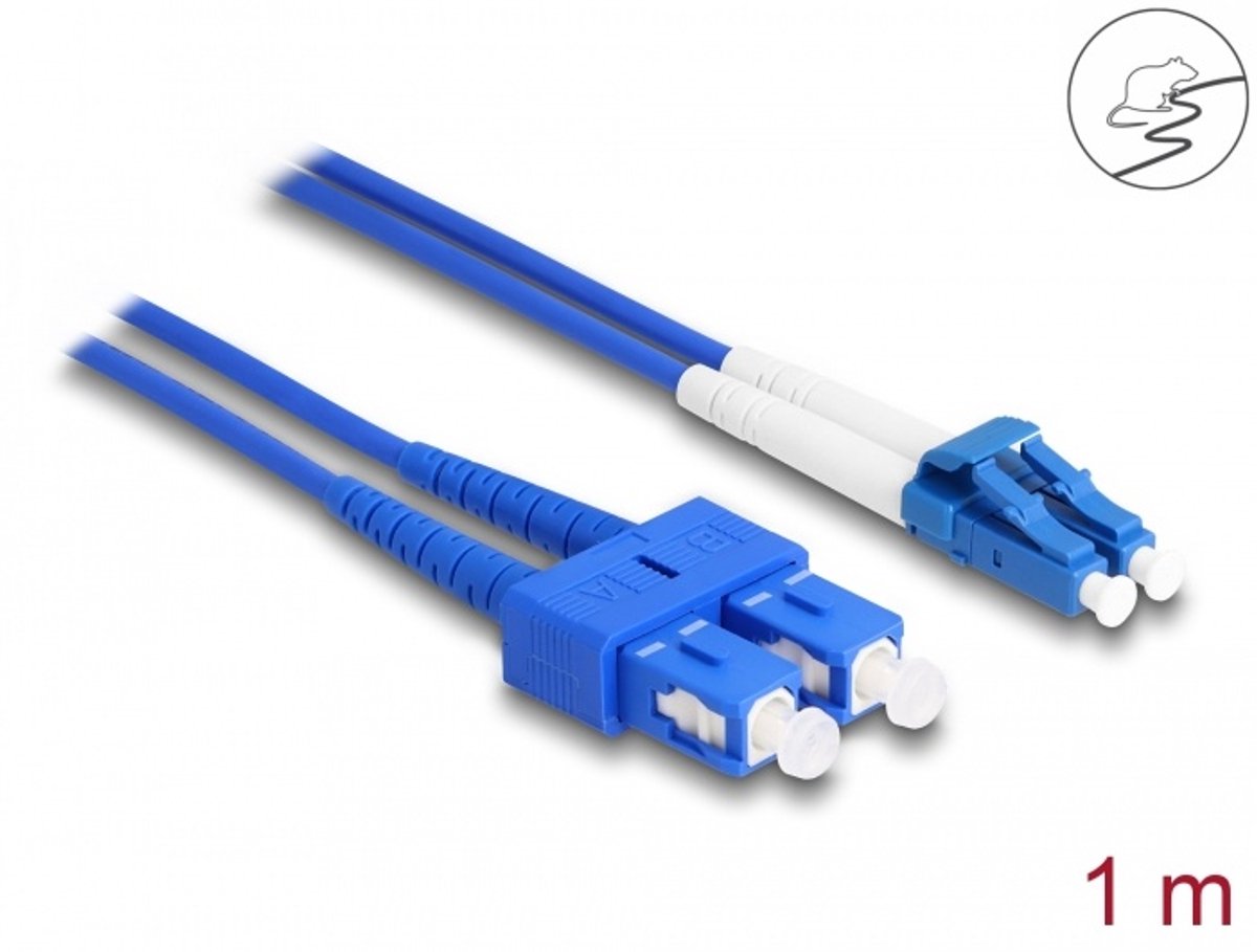 Vezel optische kabel met metalen Armouring LC Duplex naar SC Duplex Singlemode OS2 1 M