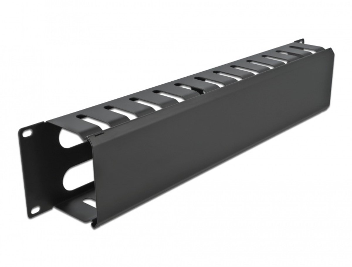 19 ″ kabelbeheerrouteringspaneel met 4 openingen 2U zwart
