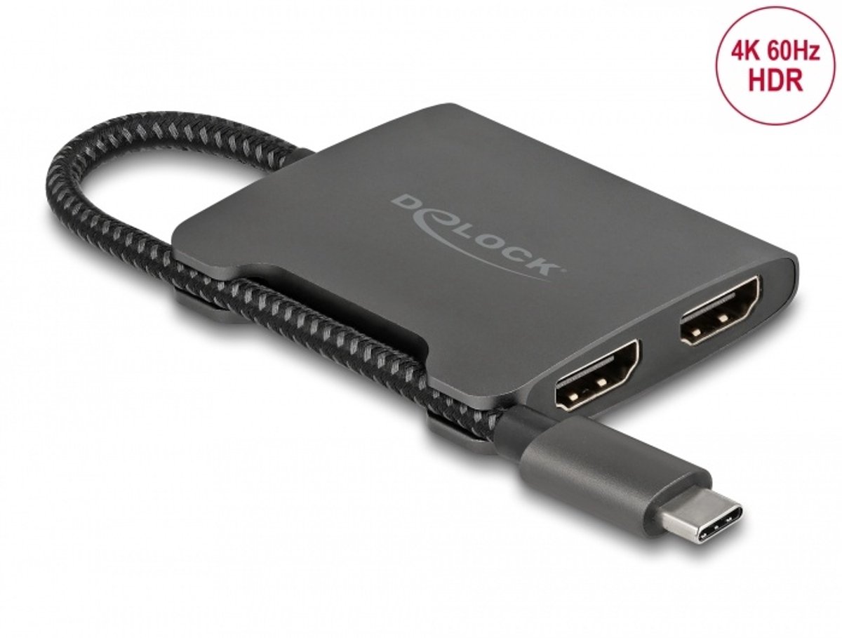 USB Type-C Splitter (DP ALT-modus) tot 2 x HDMI MST 4K 60 Hz