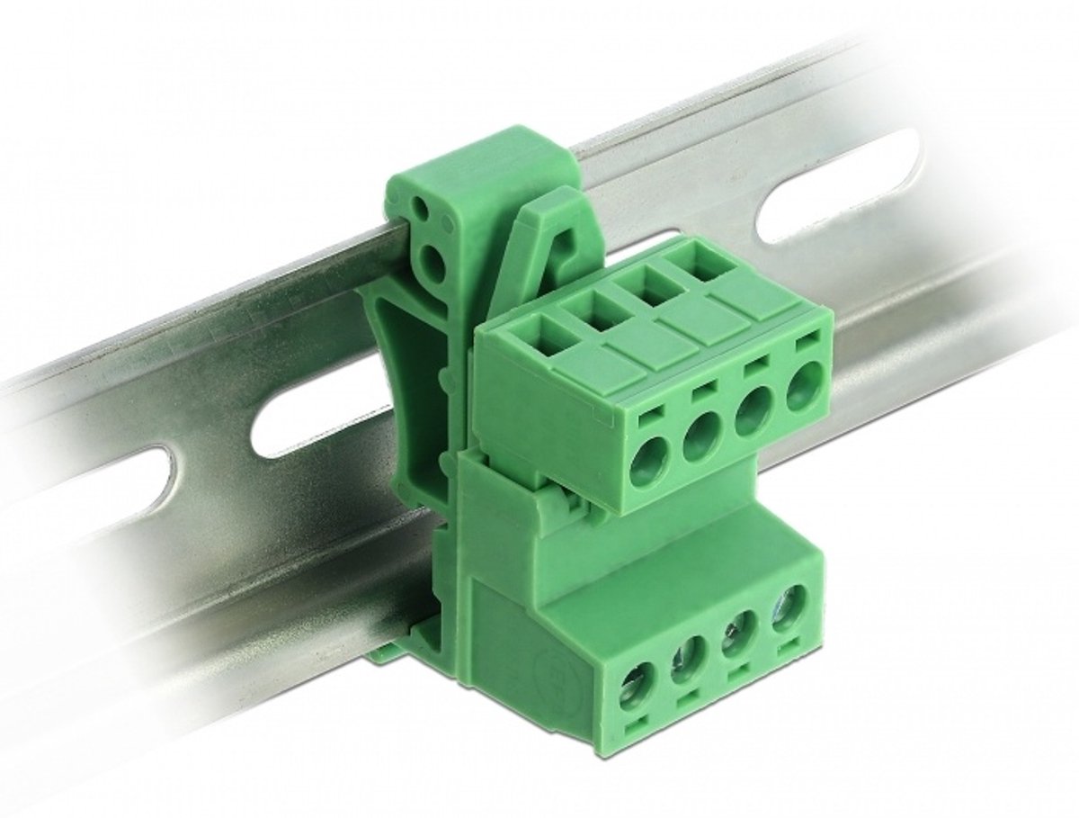 Terminalblok ingesteld voor DIN -rail 4 -pin met pek 5,08 mm schuine