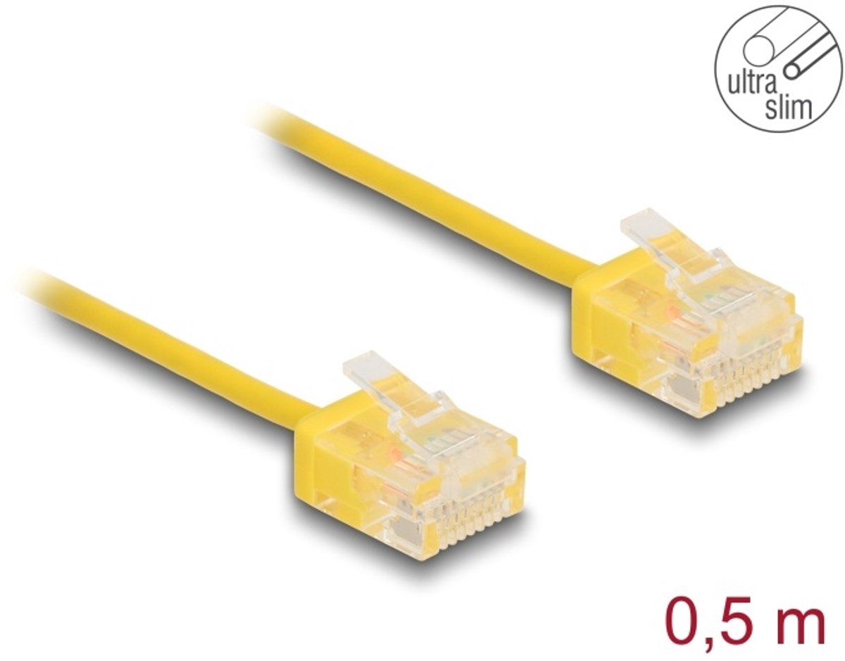 DeLOCK 80898 netwerkkabel Geel 0,5 m Cat6 U/UTP (UTP)