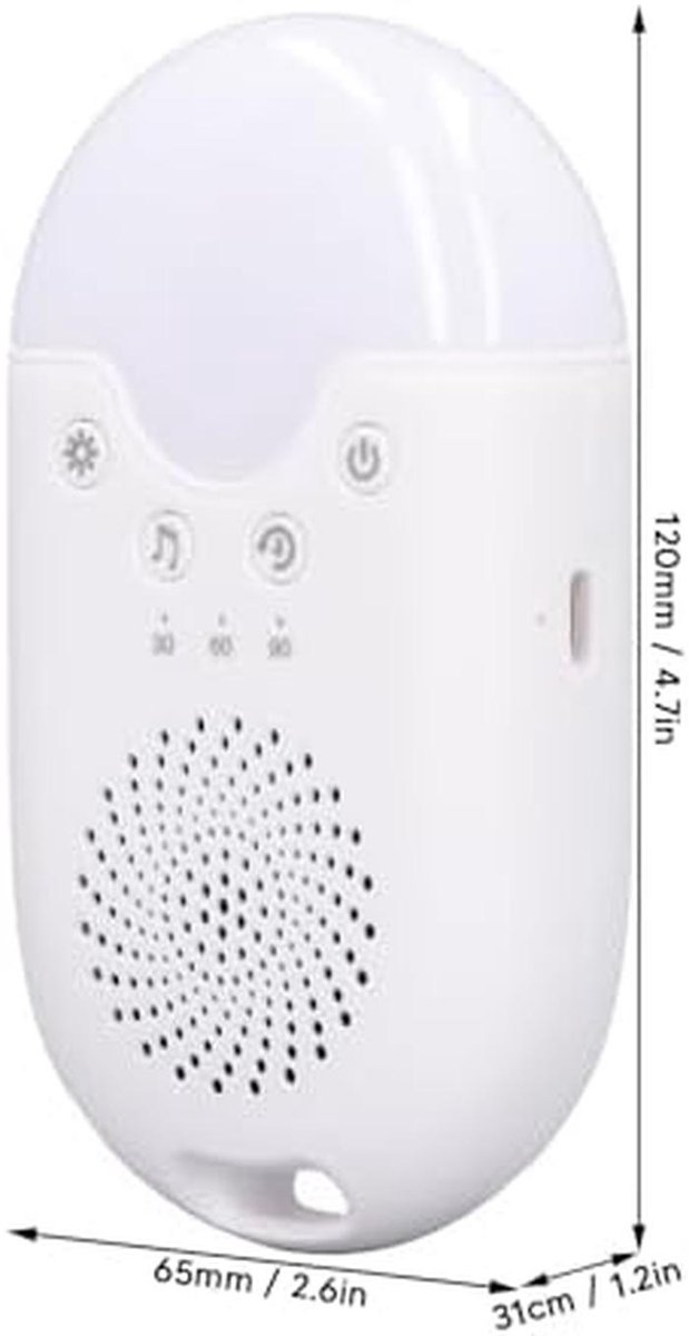 Wit Ruisapparaat - Slaapgeluid machine - Betere slaap - 21 rustgevende geluiden - 500 mAh batterij - Wit — afbeelding 2