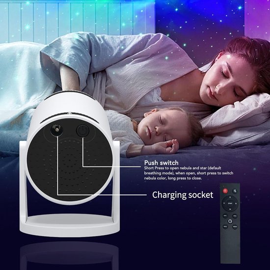 Sterrenprojector Licht - Nachtlamp Projector - Slaap Hulp - 180 Graden Draaibaar - 500 gram - Wit — afbeelding 3