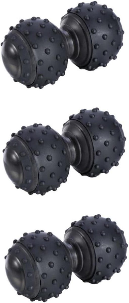 Massagebal Set - Spierroller Pinda - Spierontspanning Thuis - Dubbele Bal Ontwerp - 3 Stuks - Zwart