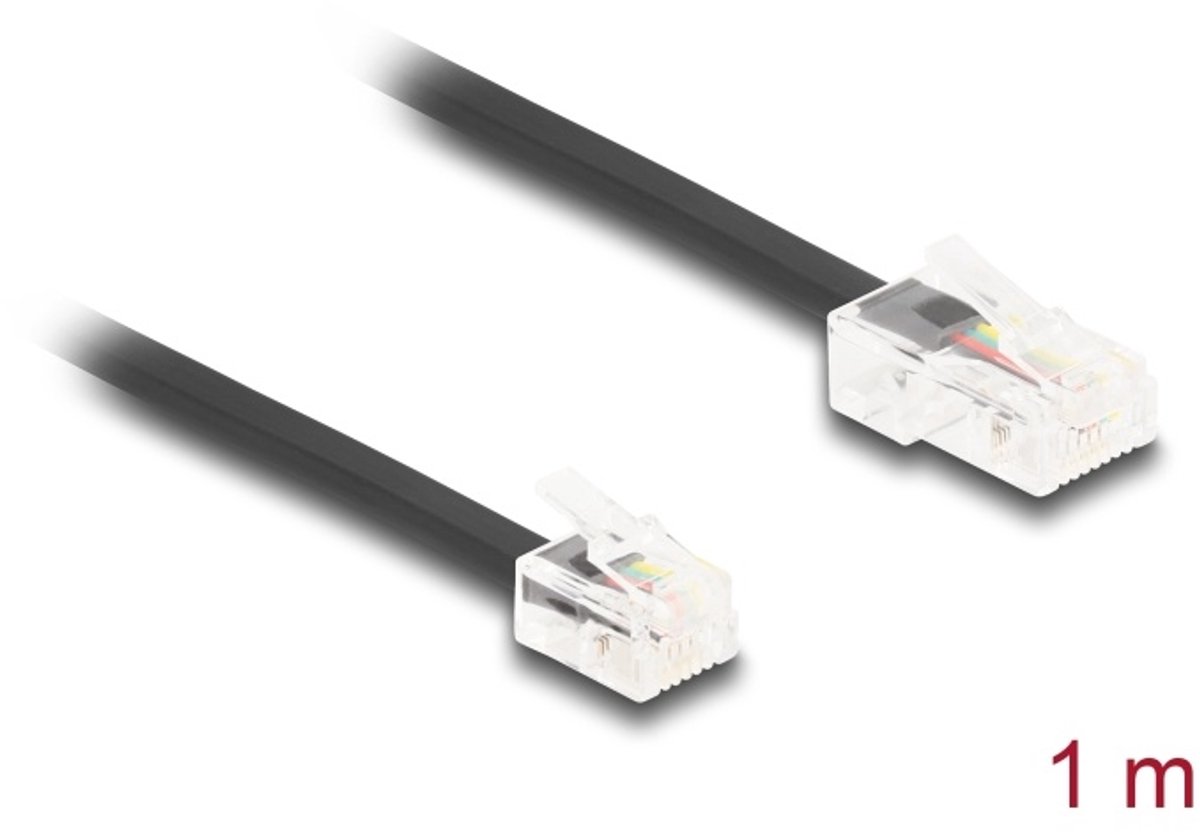 Delock Telephone Cable RJ45 plug to RJ11 plug black 1 m