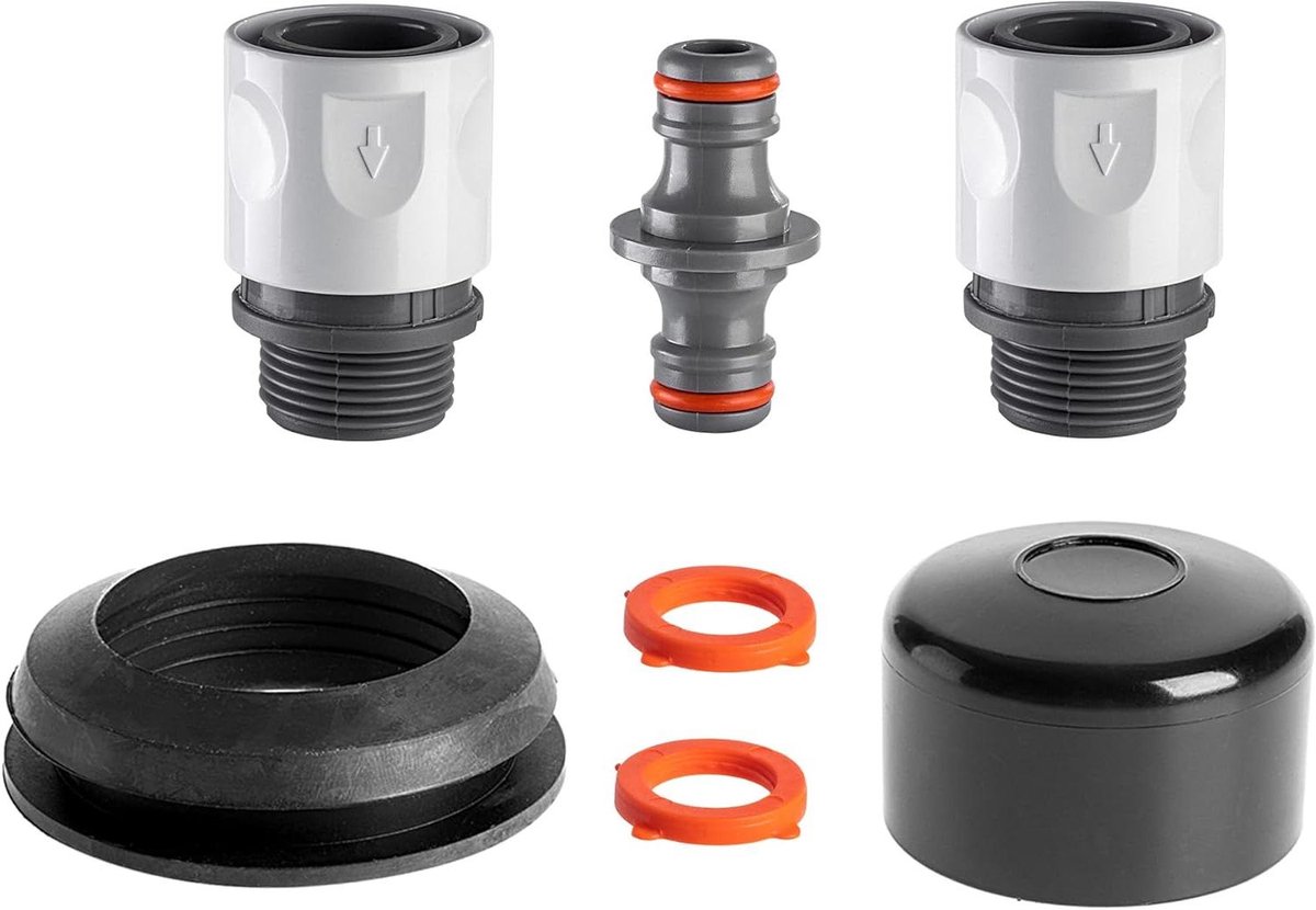 Regenton Verbinding - Uitbreidingsset Koppeling - Water Opslag - Flexibele Installatie - Universeel - Zilver