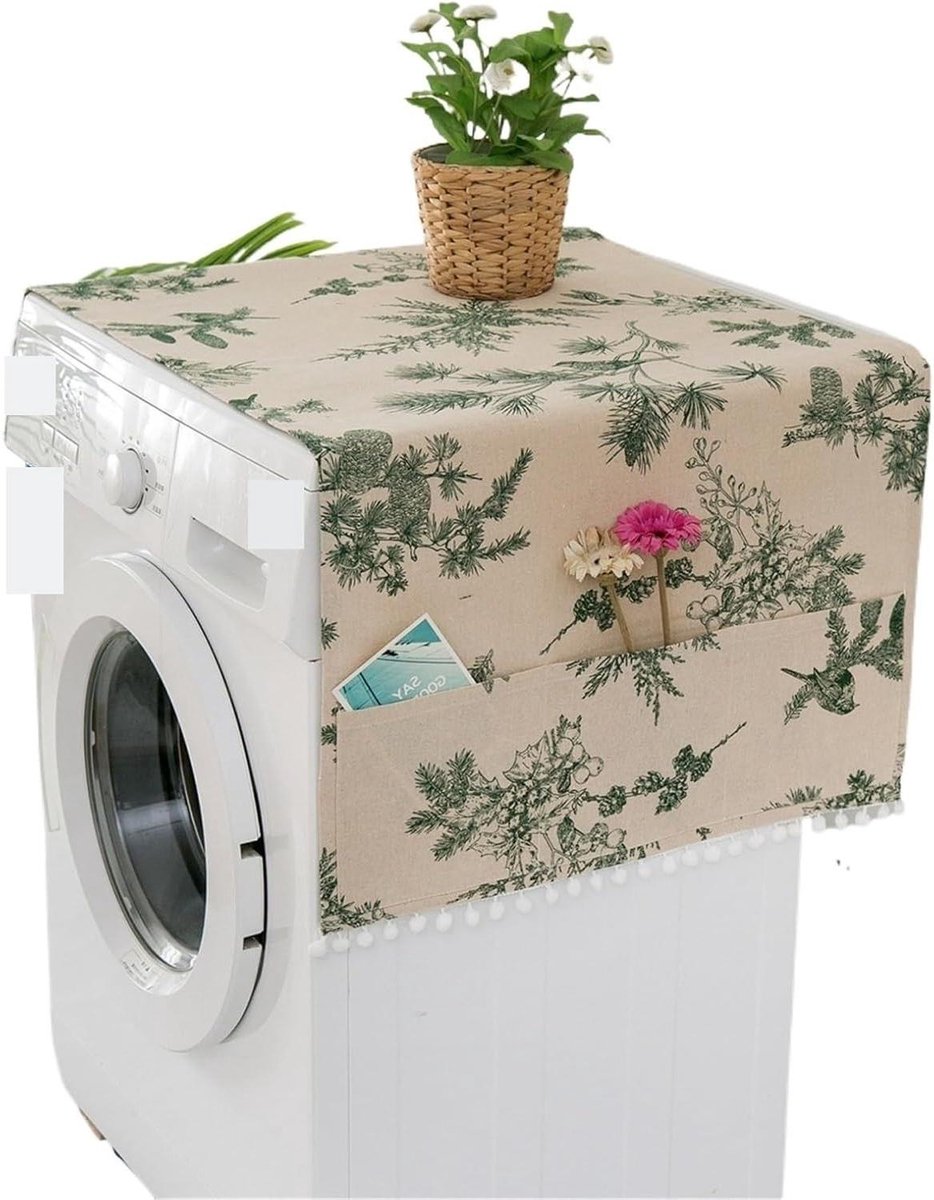 Tafelhoezen Wasmachine - Droger Deksel - Apparaten Beschermen - Extra Opbergruimte - 2 Stuks - Groen