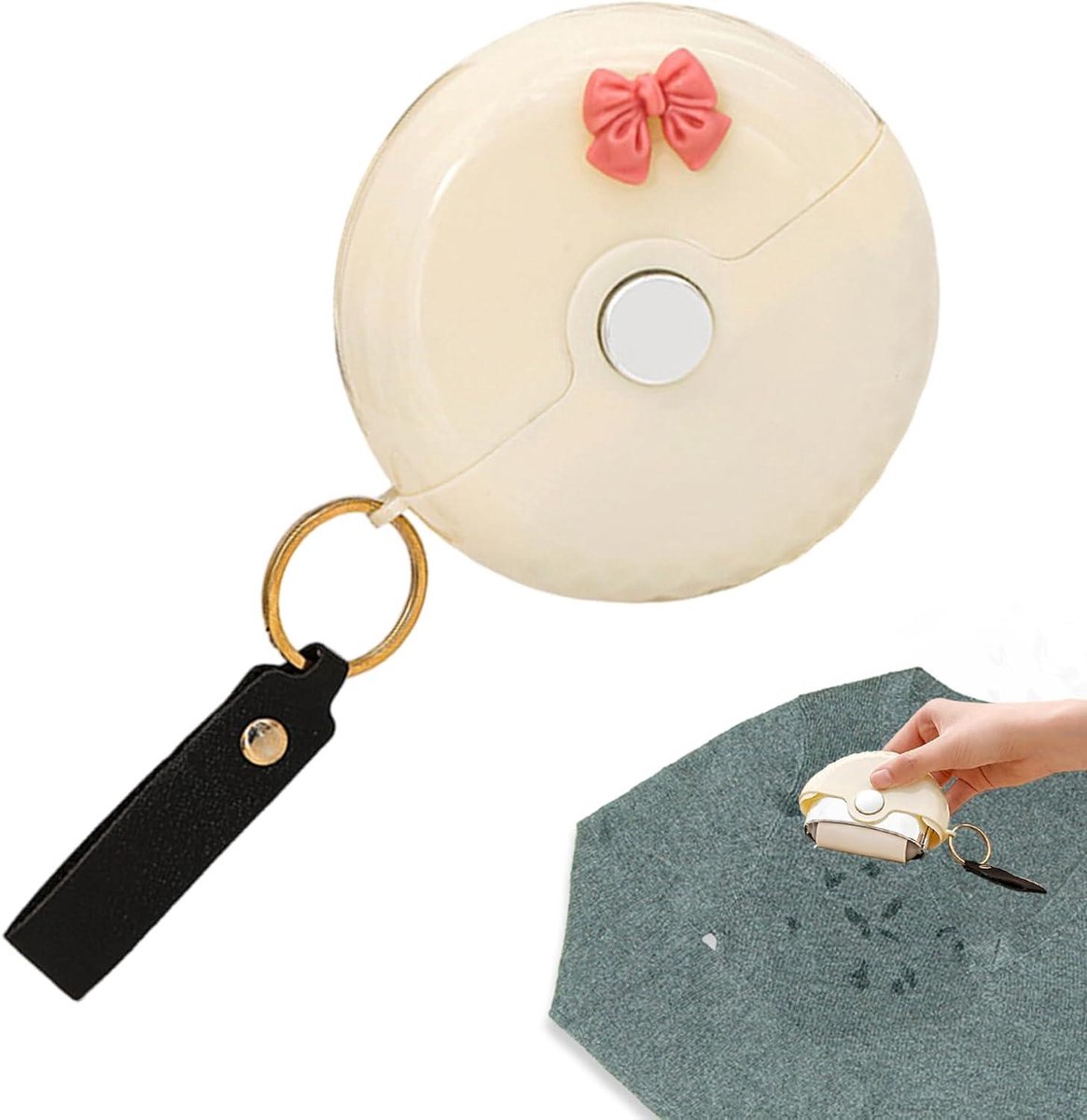 Pluisverwijderaar Roller - Kledingreiniger - Efficiënt Schoonmaken - Inclusief Schraper - 10 x 3.5 cm - Wit en Zwart
