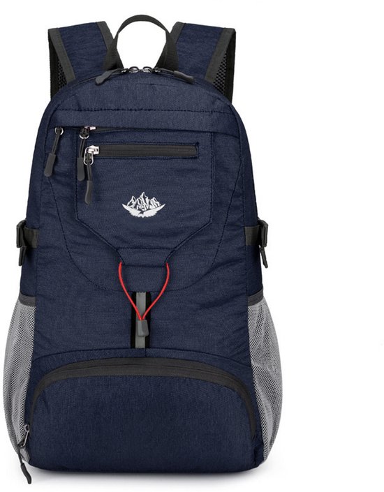 Ultralichte opvouwbare rugzak, 20 liter, waterdicht, lichtgewicht wandelrugzak, grote capaciteit, draagbare reistas voor buitensporten, bergbeklimmen, kamperen en fietsen, Marineblauw, 44 x 29 x 14 cm