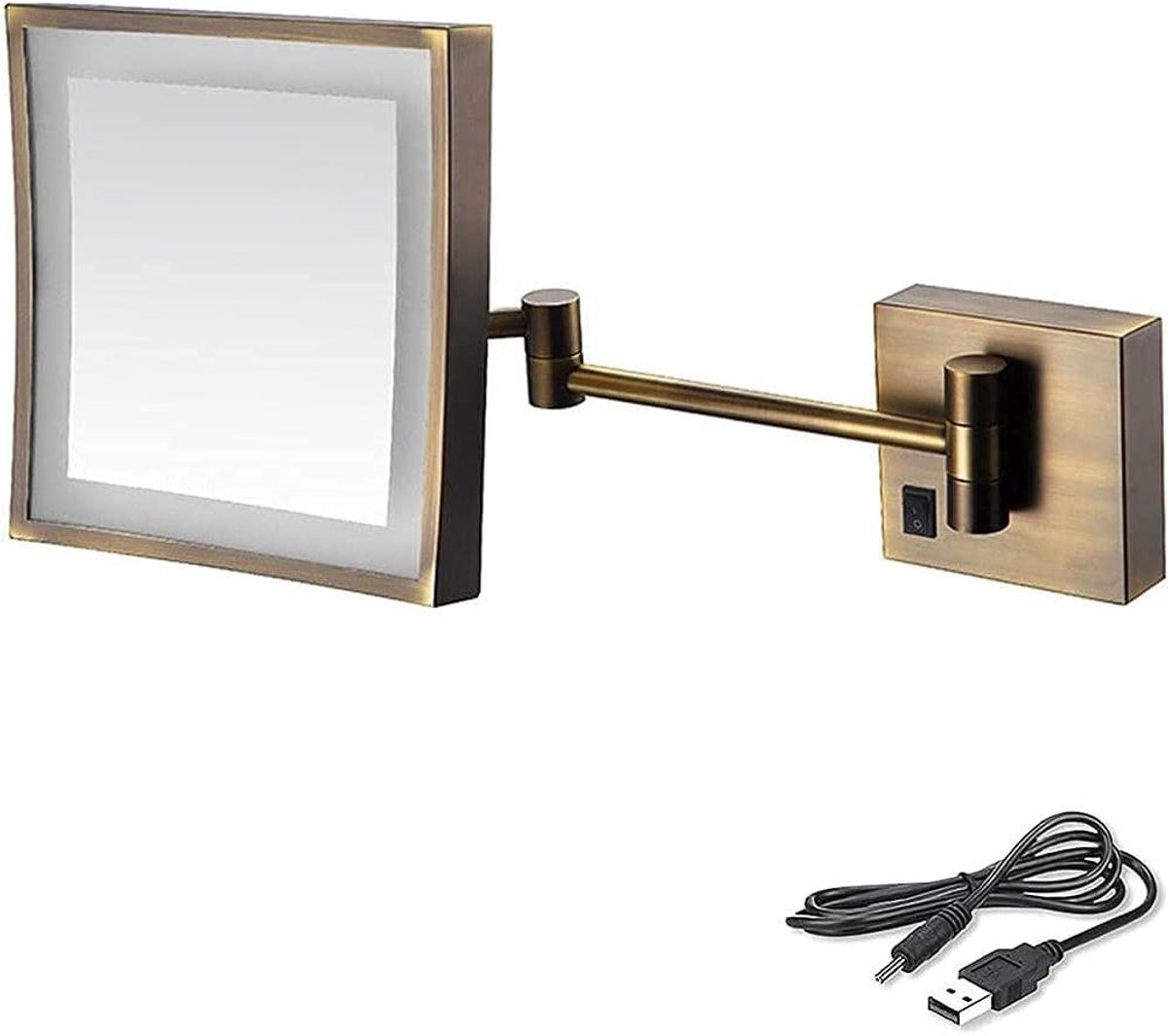 Wandspiegel - Vergrotende spiegel - Gezichtsverzorging - LED verlichting - 8 inch - Archaize