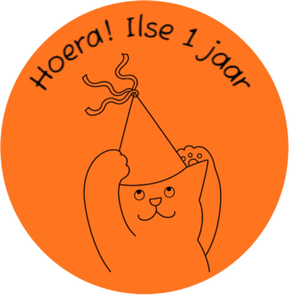 30 Traktatie Stickers | Dikkie Dik | Stuur Naam & Leeftijd naar info@ jmwoods.nl | 5x5 cm | Ronde stickers | 30 stuks