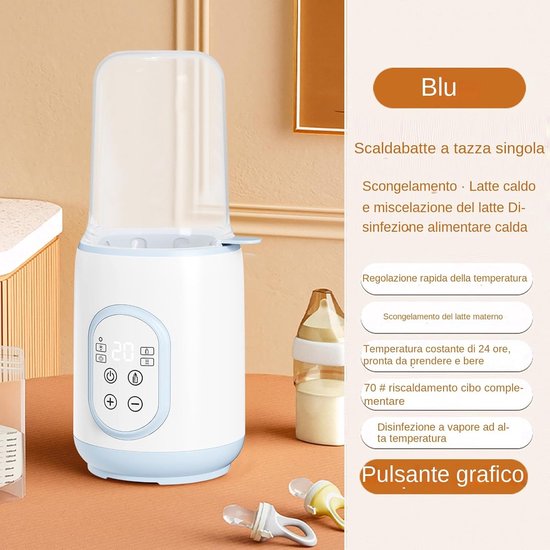 Flessenwarmer - Reiswarmer Melk - Onderweg Voeden - Constante Temperatuur - 30 x 15 x 15 cm - Blauw — afbeelding 2
