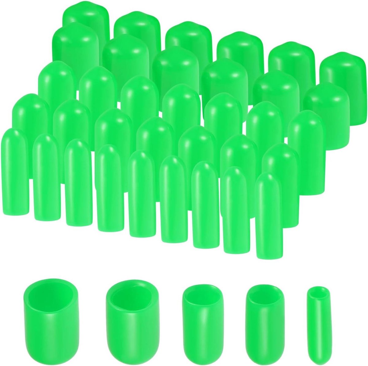 Rubberen Kapjes Set - Beschermdoppen Rond - Meubelbescherming Vloer - Flexibel Duurzaam Vinyl - 5 Maten Assorti - Groen