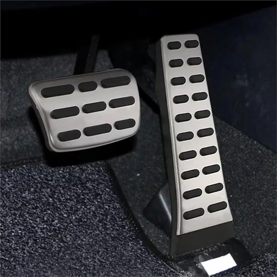 Pedaalhoezen Set - Auto Pedalen - Verbeter Rijervaring - Antislip Rubber - AT zonder rust - Zilver — afbeelding 2
