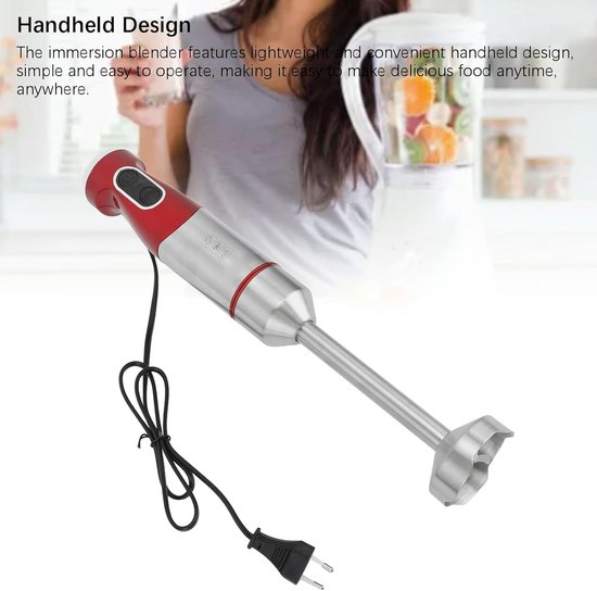 Elektrische Staafmixer - Handmixer Blender - Keuken Assistentie - Krachtige 800W Motor - 38.5 cm - Zilver — afbeelding 2