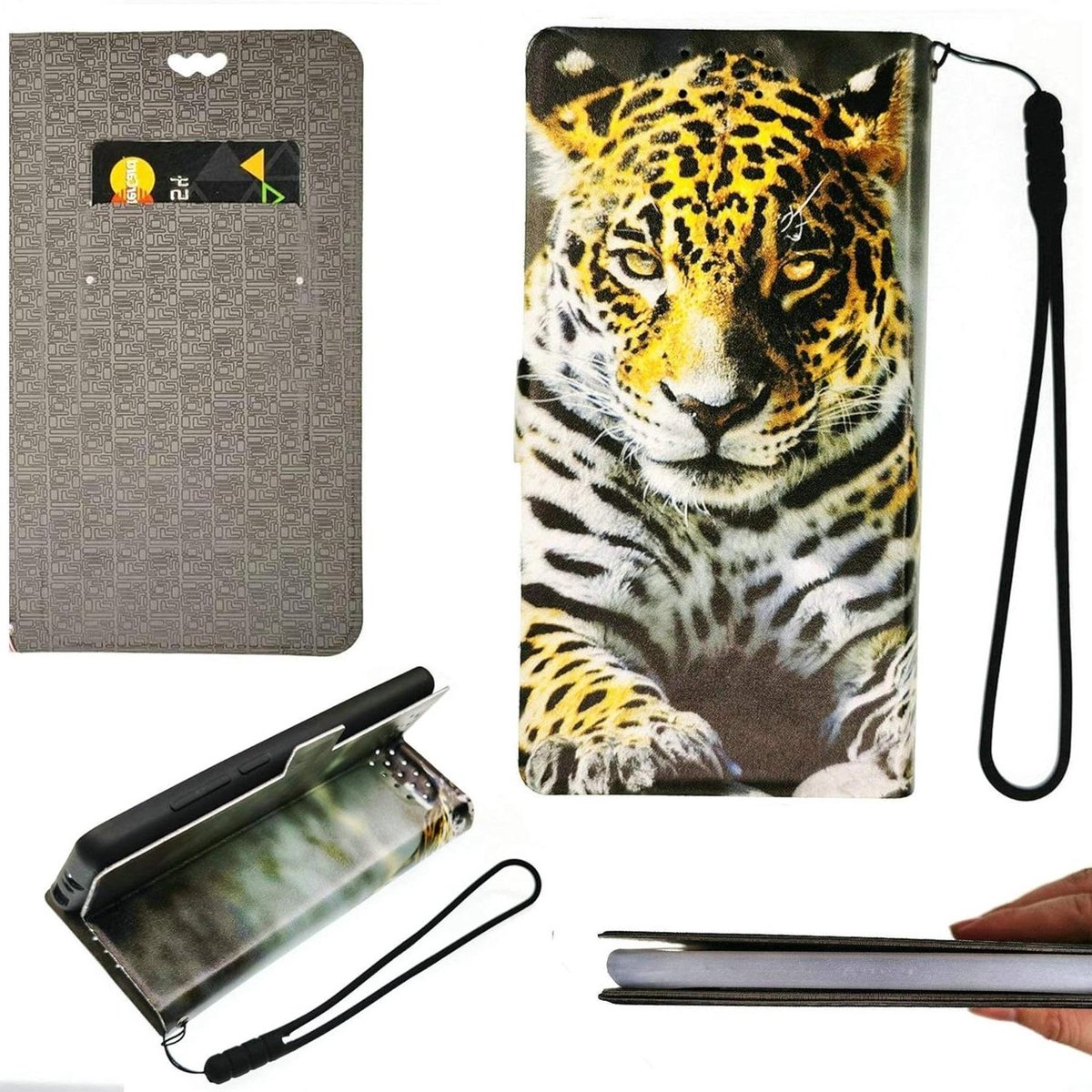 Flip Case - Beschermhoes Tablet - Films Kijken - Met Kaarthouders - Niet Gespecificeerd - Zwart