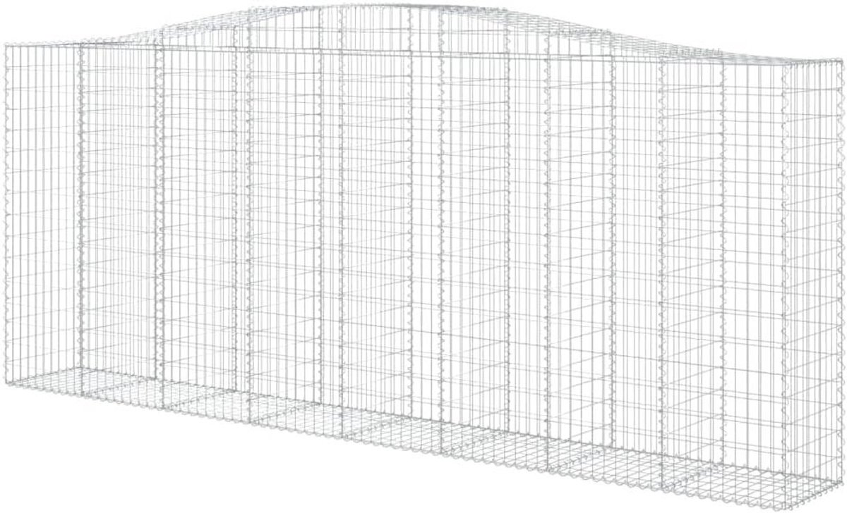 Gabionen Mand - Steenkorf Tuinafscheiding - Tuin Decoratie - Verstevigde Haken - 400x50cm - Zilverkleurig