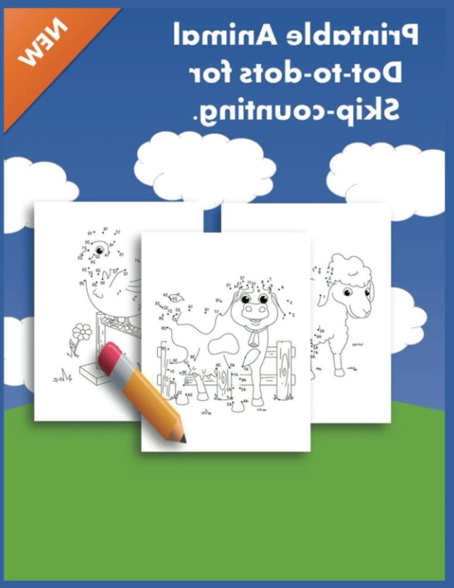 Dot to Dot Boek - Puzzelboek Kinderen - Leren Tellen - Dieren Thema - 28 cm x 22 cm