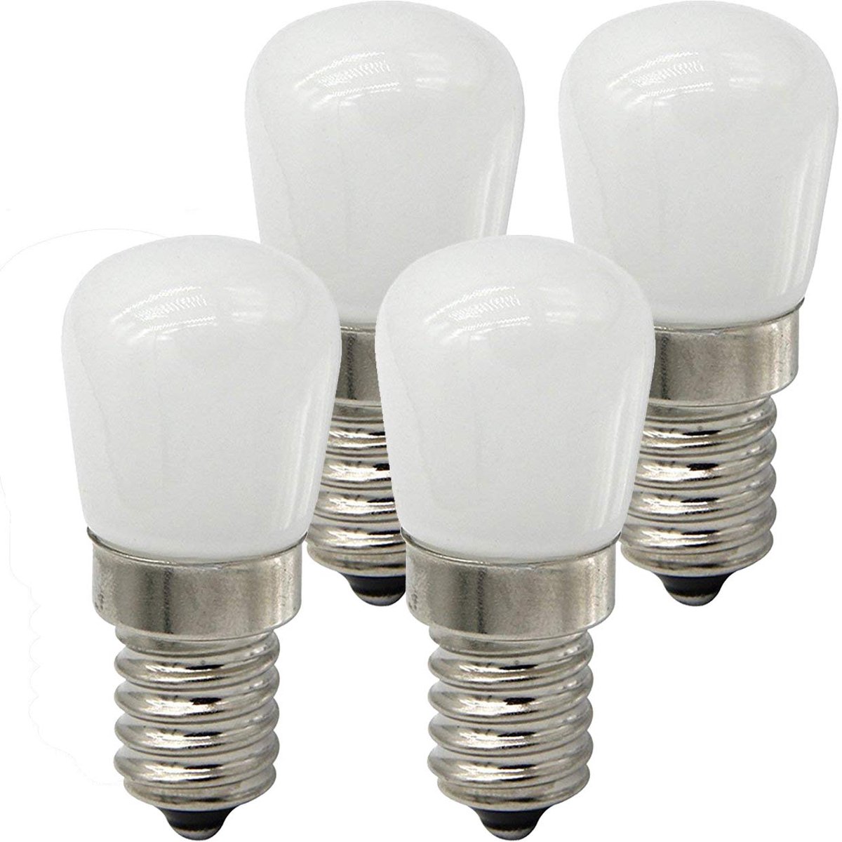 carmdering - 2W LED Koelkastlamp - E14 LED Lampje - Warmwit 3000K - Koelkastverlichting, 89% energiebesparend - 20.000 uur levensduur - Aluminium en PC - Veilig voor vriezer en oven - 4 stuks