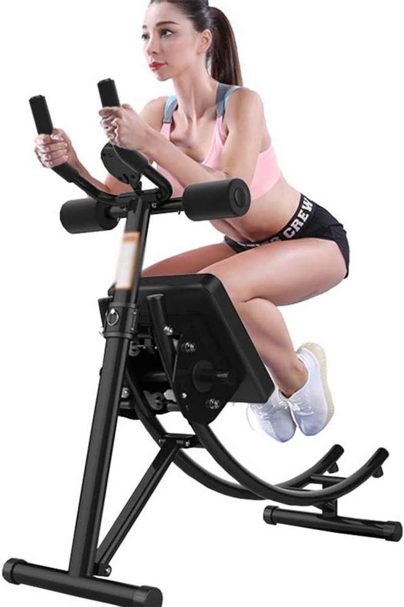 Buikspierroller - Fitnesswiel - Thuis trainen - Opvouwbaar ontwerp - 13 kg - Zwart