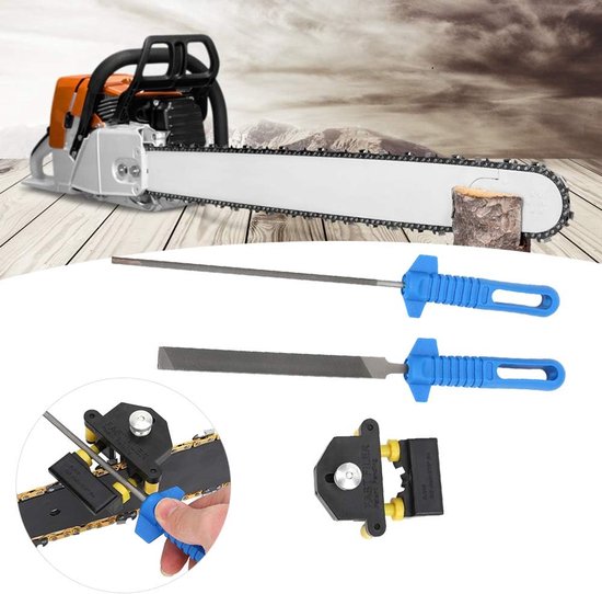 Chainsaw Sharpener, Chainsaw Sharpening Kit with 3/16in 325in Square and Round File Multi-Angle Polishing — afbeelding 3