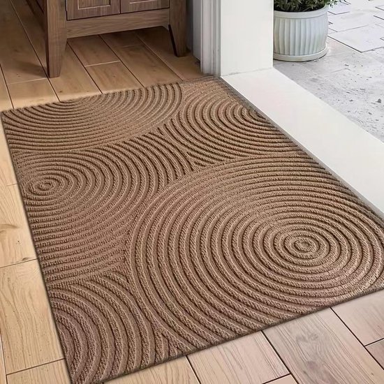 Dirt Trapping Mat voor Binnen en Buiten - Wasbare Deurmat voor Entree, Hal, Tuin en Patio (Bruin, 45 x 75 cm)