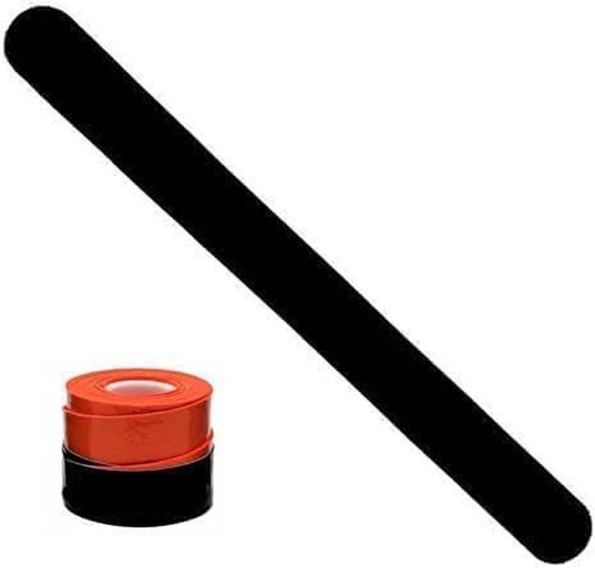 Padel Schepbescherming - Beschermband Padel - Rackets Beschermen - Meerkorrelig Siliconen - 38 x 360 mm - Zwart Oranje