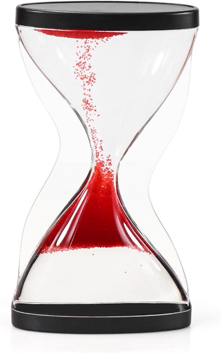 Zandloper - Timer Sensorische Timer - Tijdmanagement Koken - Opstijgend Zandeffect - 10 Minuten - Rood